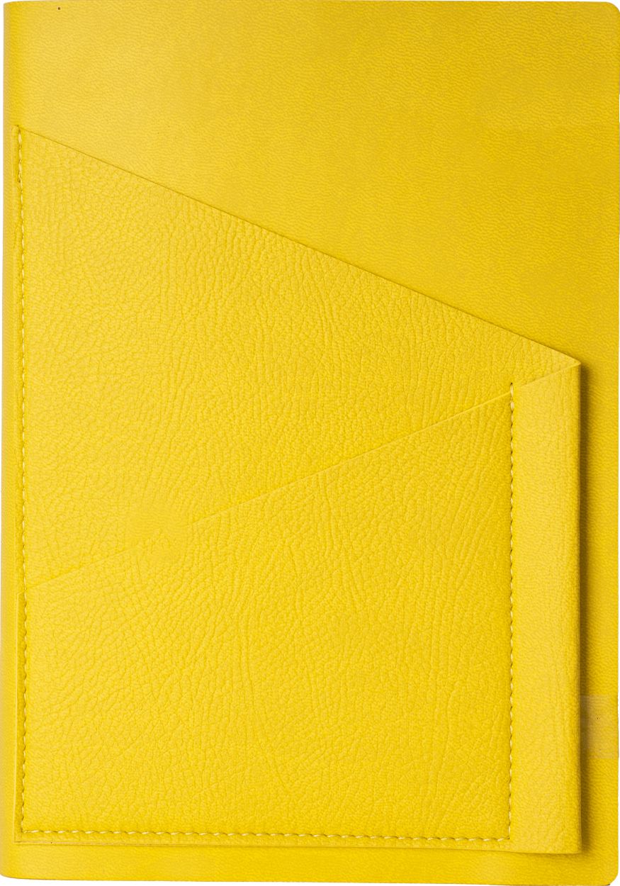 Butter Yellow Diagonal Pocket Leather Journal
