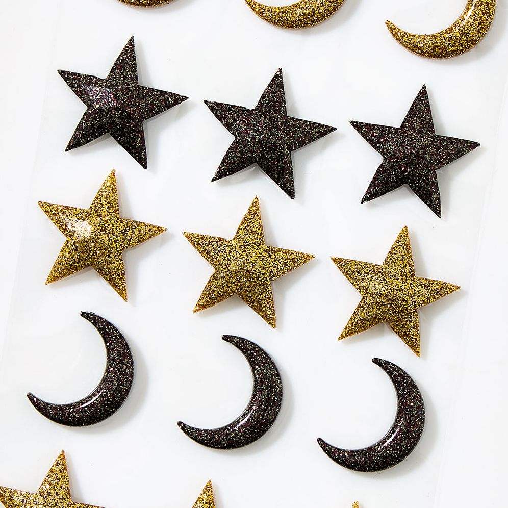 Mini Glitter Moon & Star Sticker Sheet