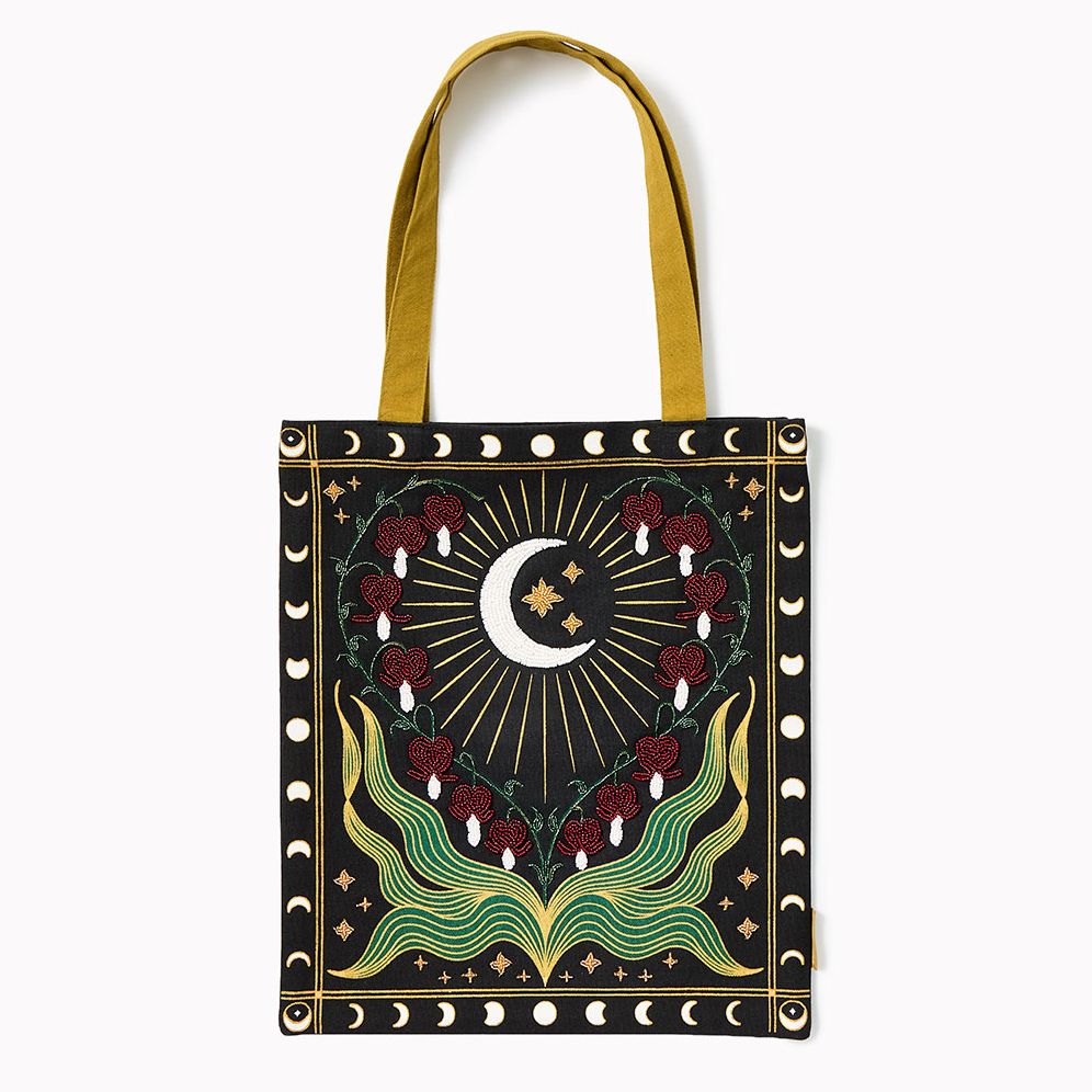 Bleeding Heart Beaded Tote Bag