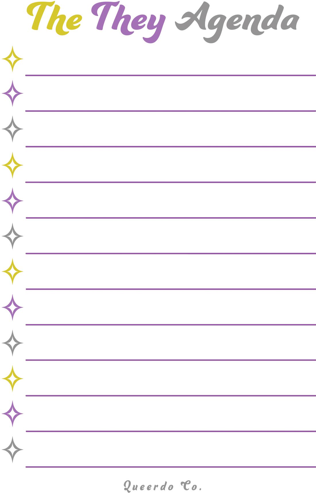 They Agenda Notepad by Queerdo Co.