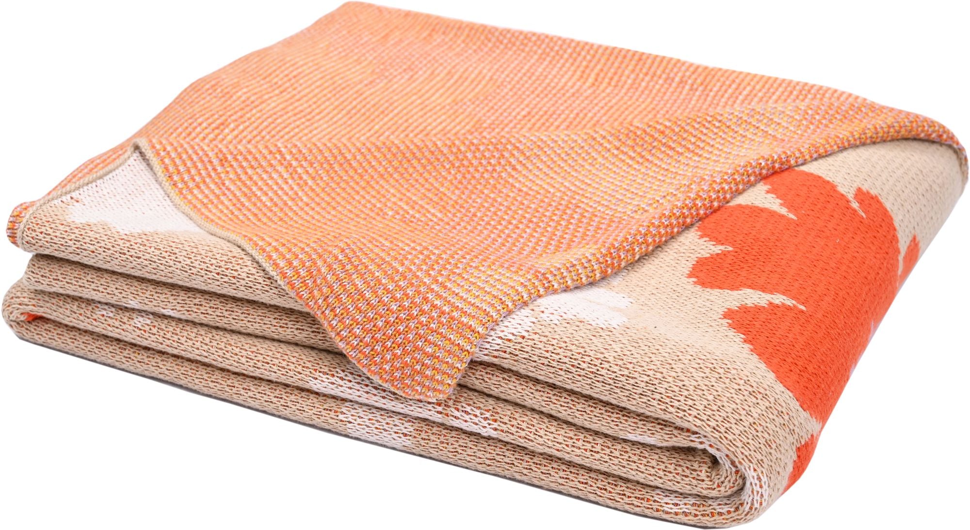 Bold Floral Knitted Throw Blanket
