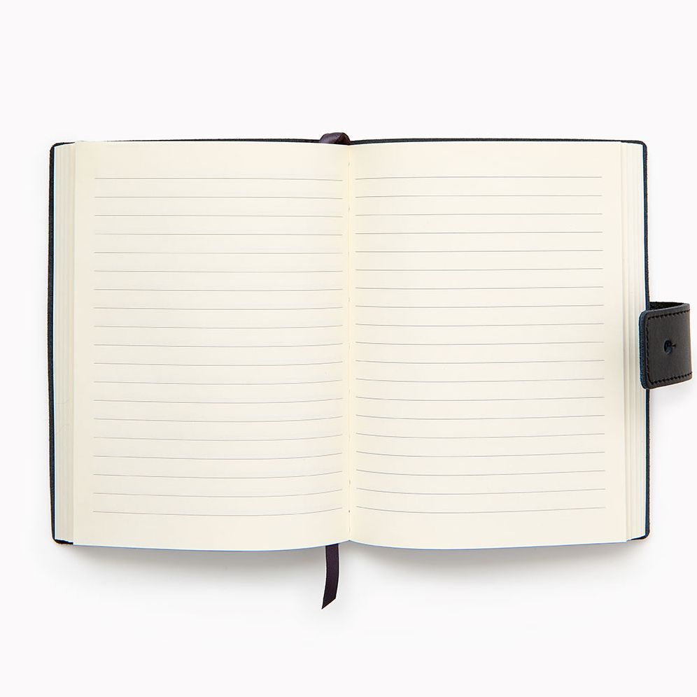 Jeremiah Brent Black Leather Journal with Snap Closure