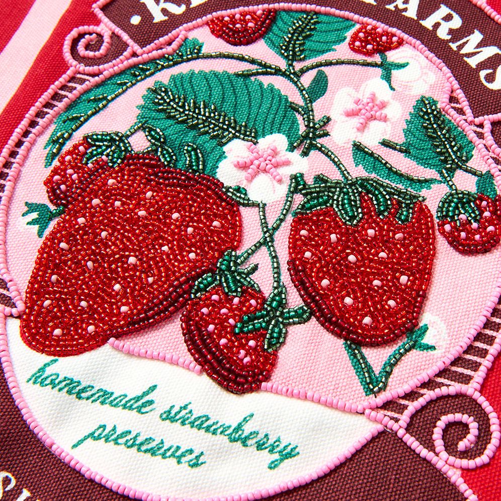 Strawberry Farm Beaded Tote