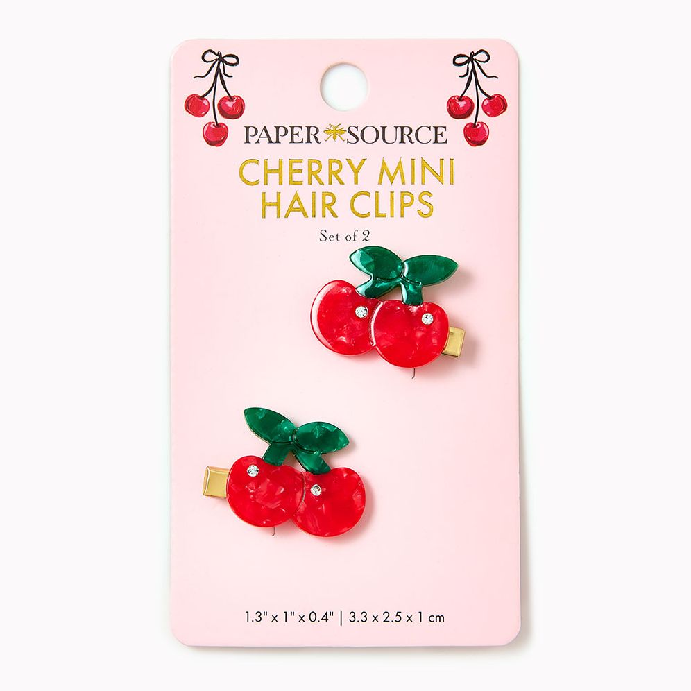 Cherry Mini Hair Clips- Set of 2 | Paper Source