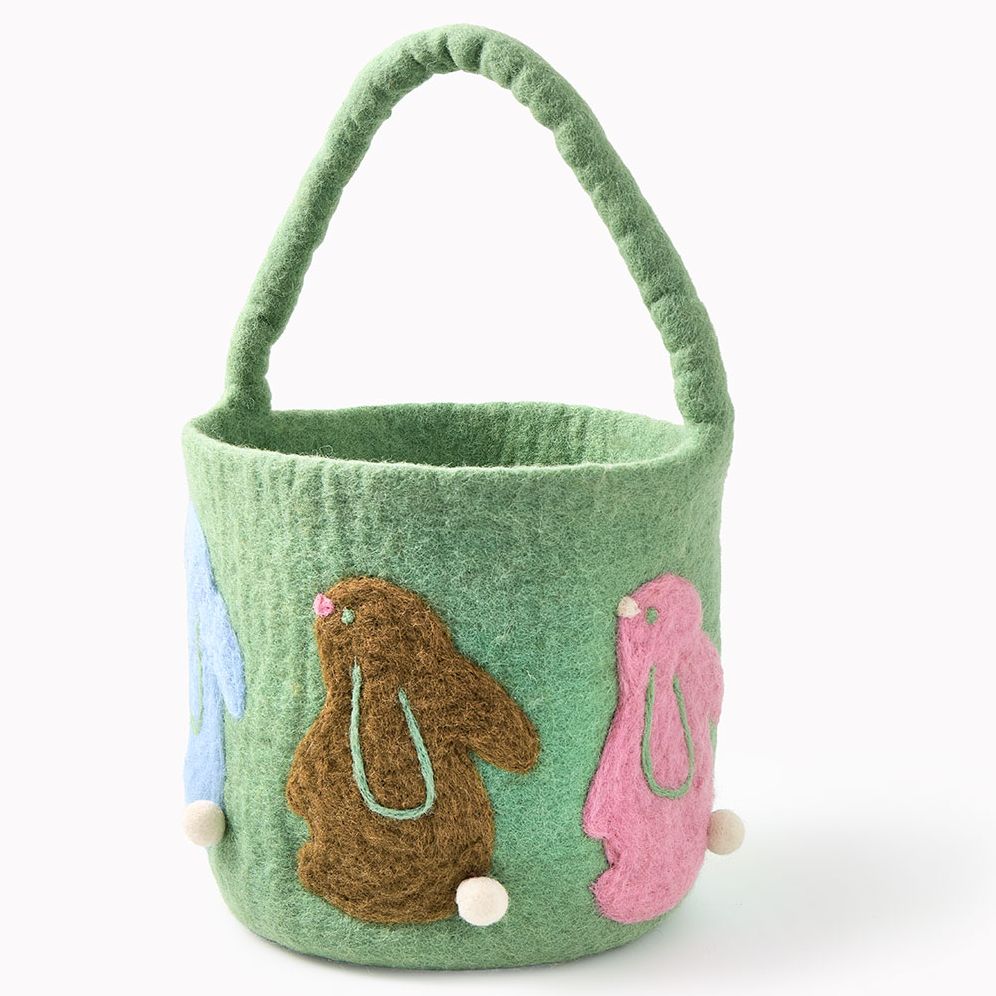 バッグ FLUFFY BUNNY basket/Jasper Bunny Pom Felt Basket | Paper Source