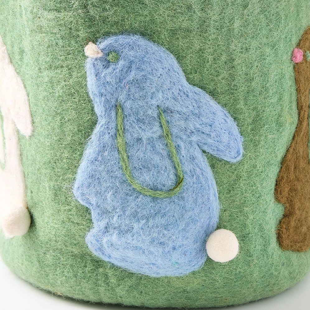 Bunny Pom Felt Basket