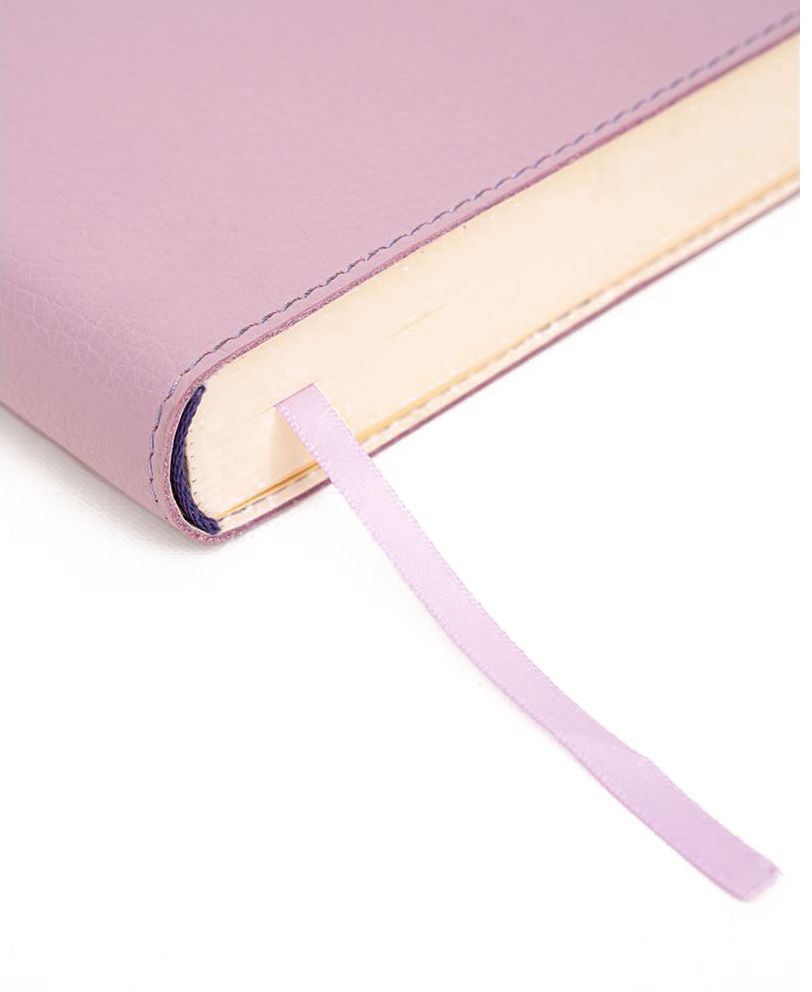 Lilac Grain Leather Journal with Tie Wraps