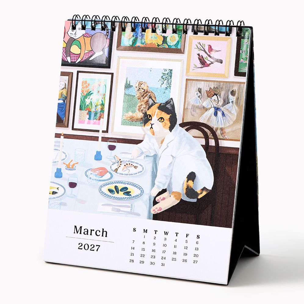 2027 Paper Source Catitude Desk Easel Calendar