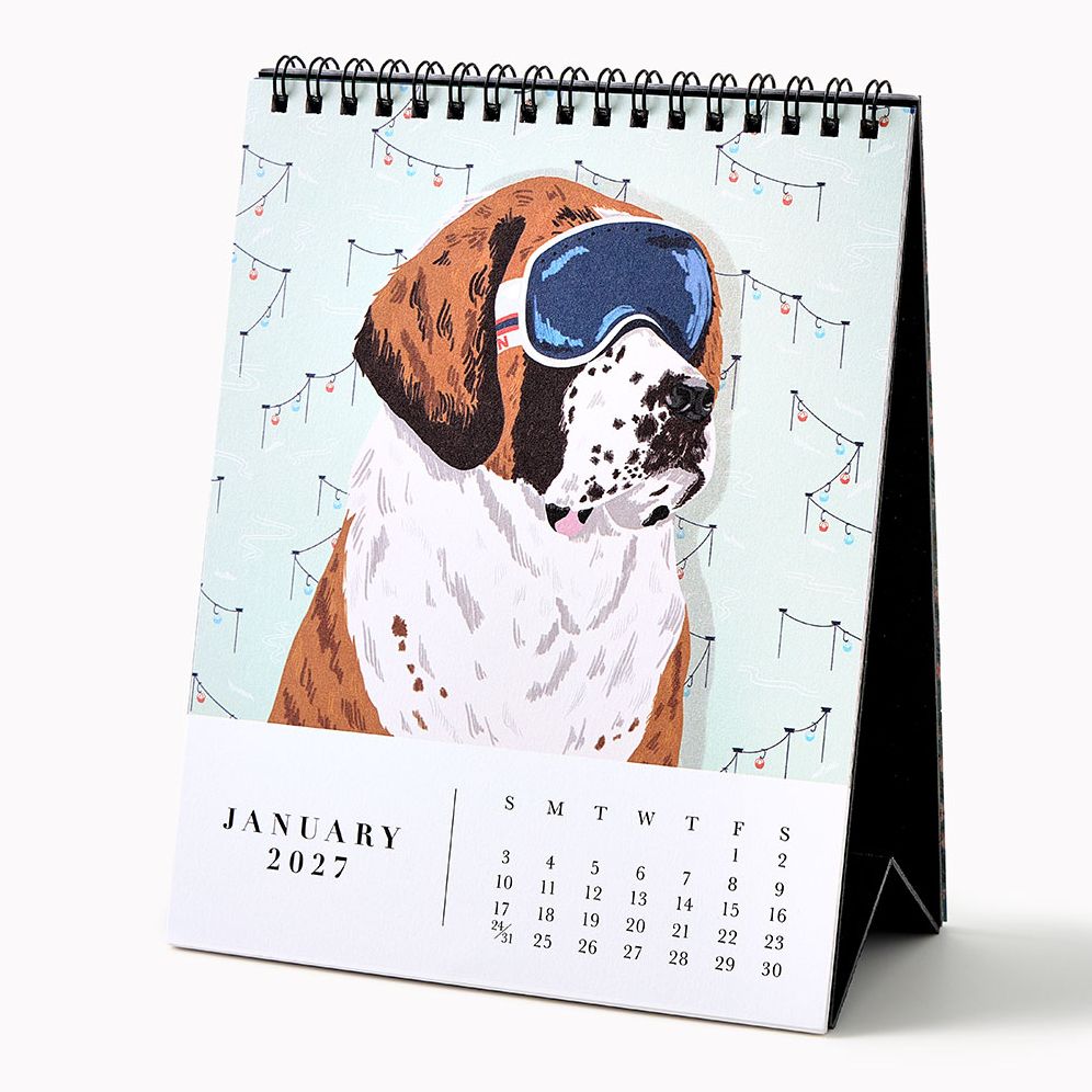 2027 Paper Source Good Boys Desk Easel Calendar
