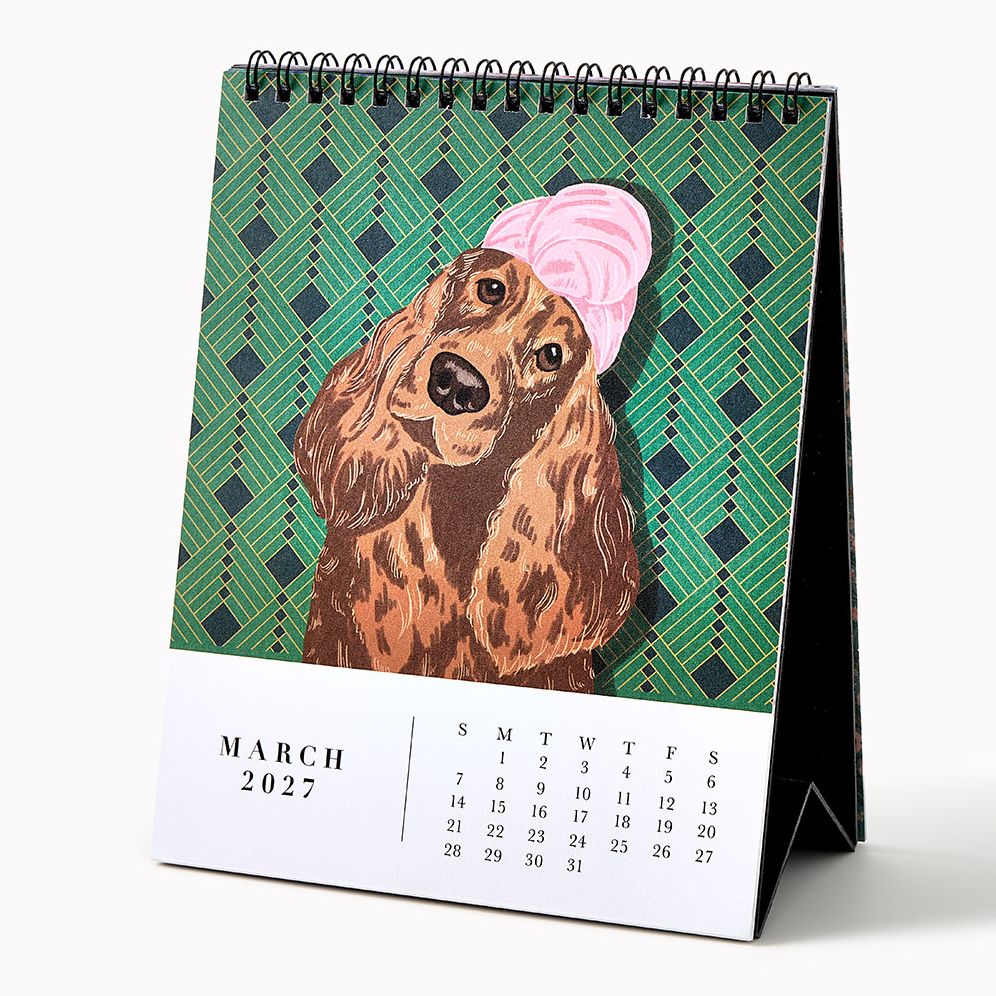 2027 Paper Source Good Boys Desk Easel Calendar