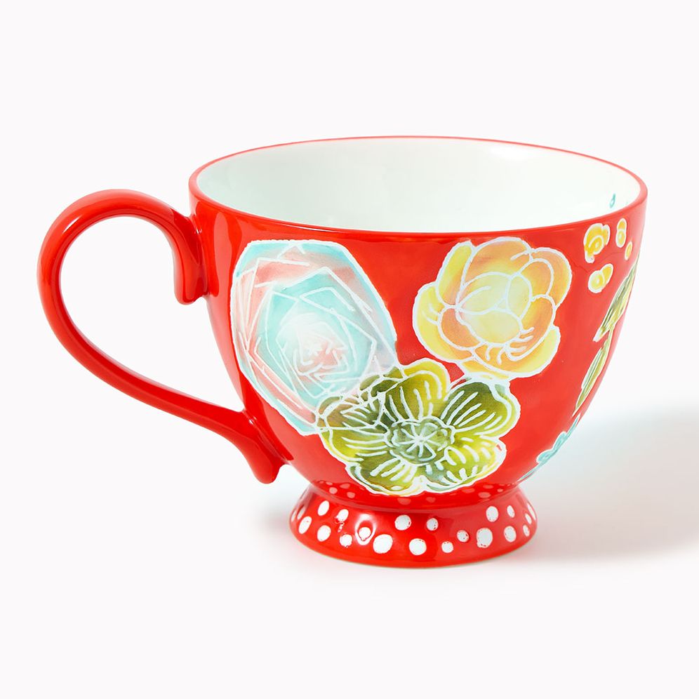 Oversized Teacup - Orange Floral