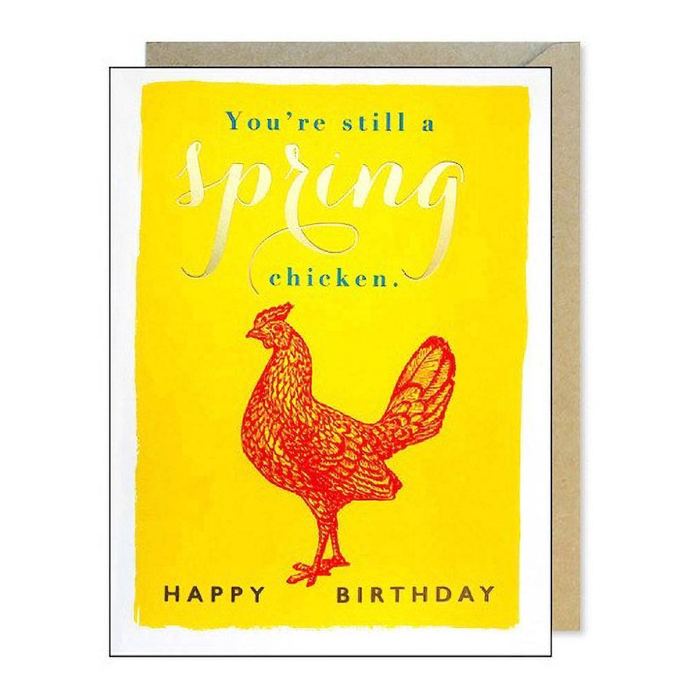 Spring Chicken Birthday Card