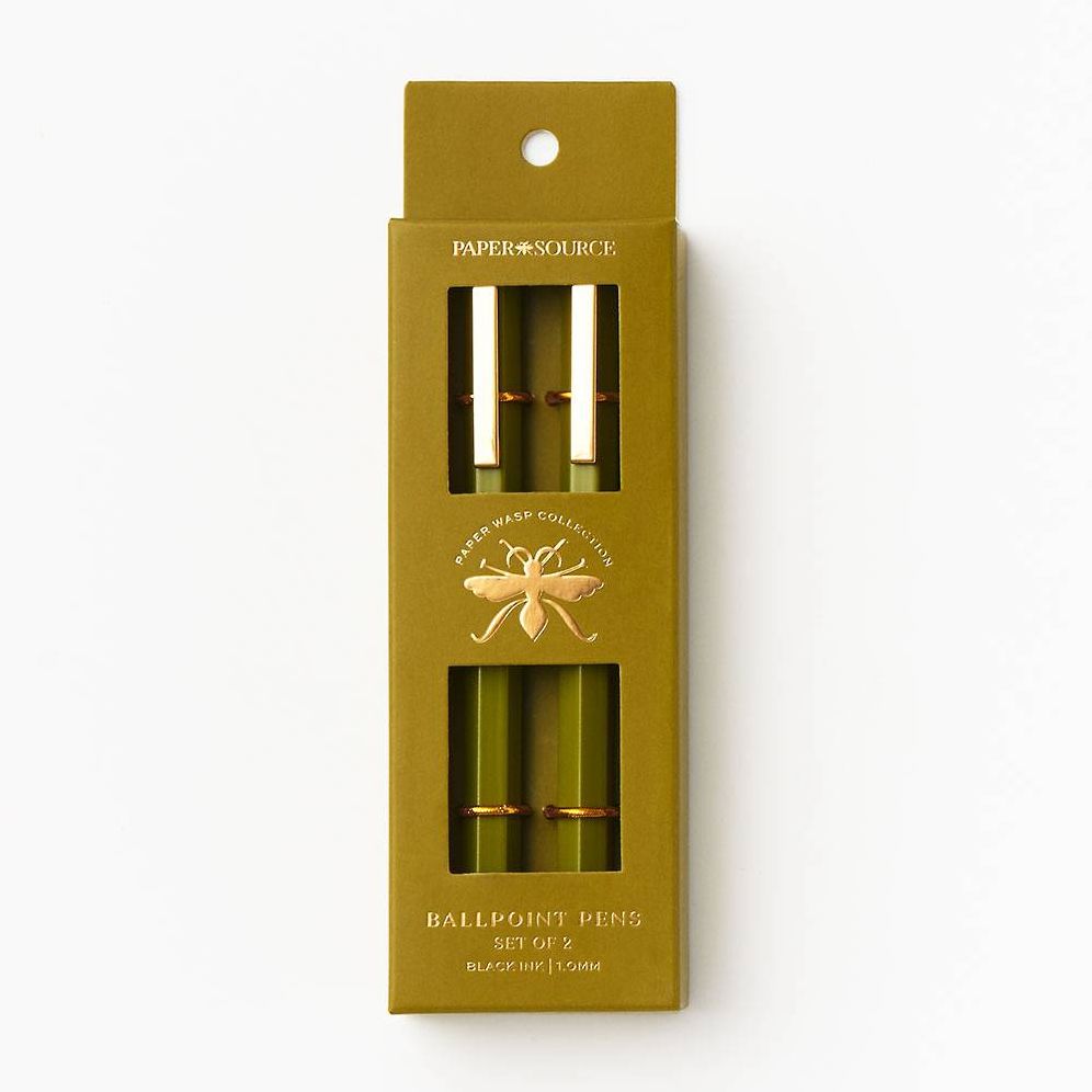 Paper Wasp Olive Ballpoint Pen S/2 - Limited Edition