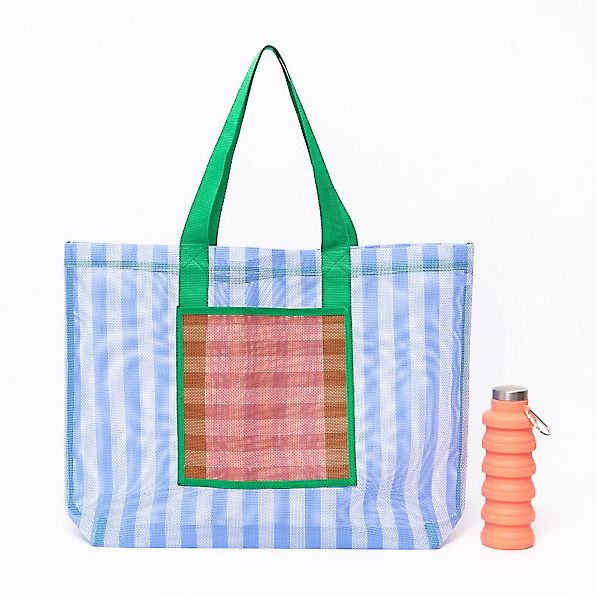 Stripe Mesh Tote Bag