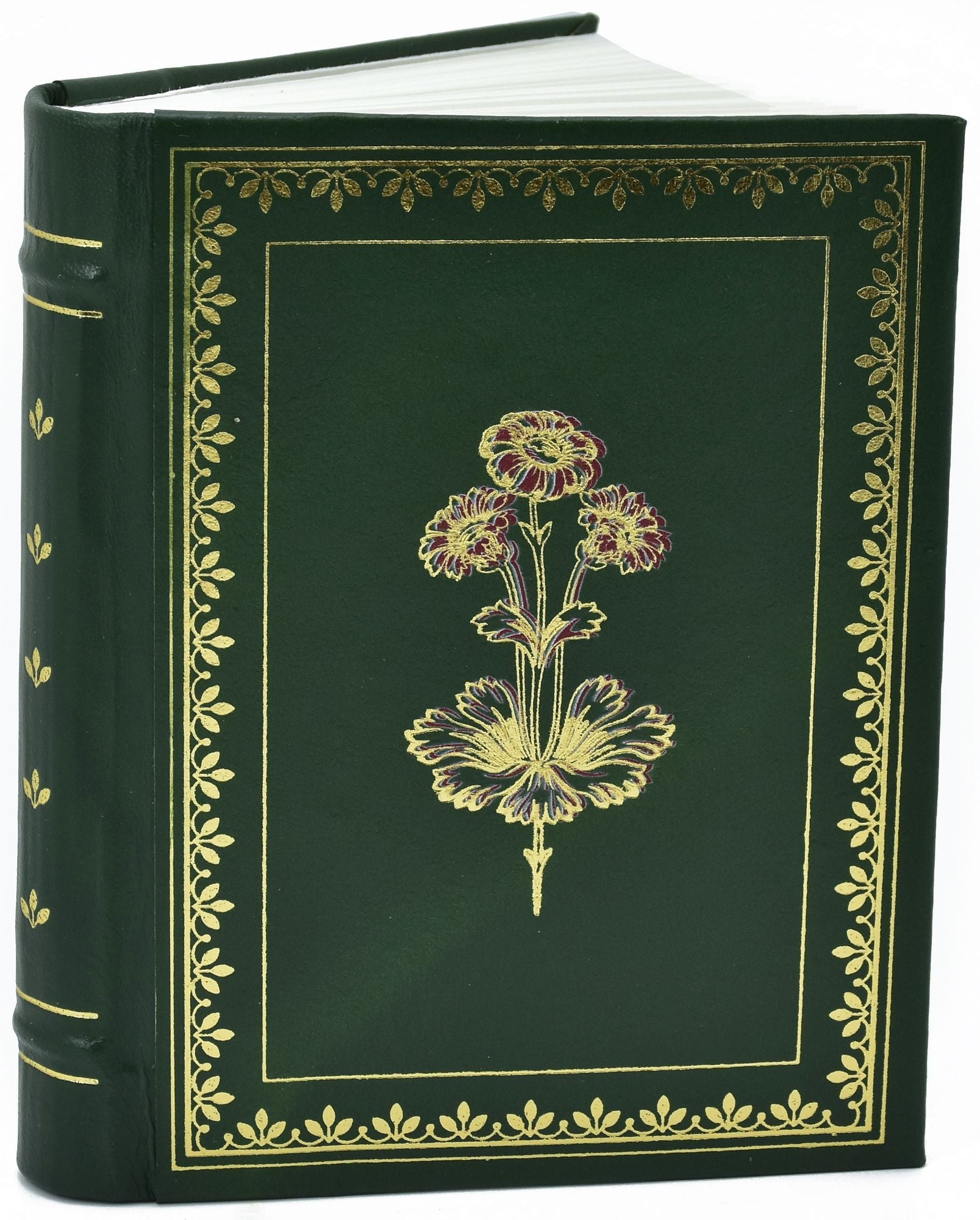 Green Floral Vintage Book Leather Journal | Paper Source