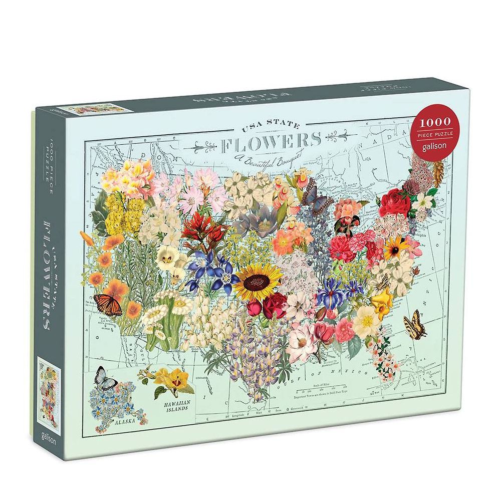 Wendy Gold USA State Flowers 1000 Piece Puzzle | Paper Source
