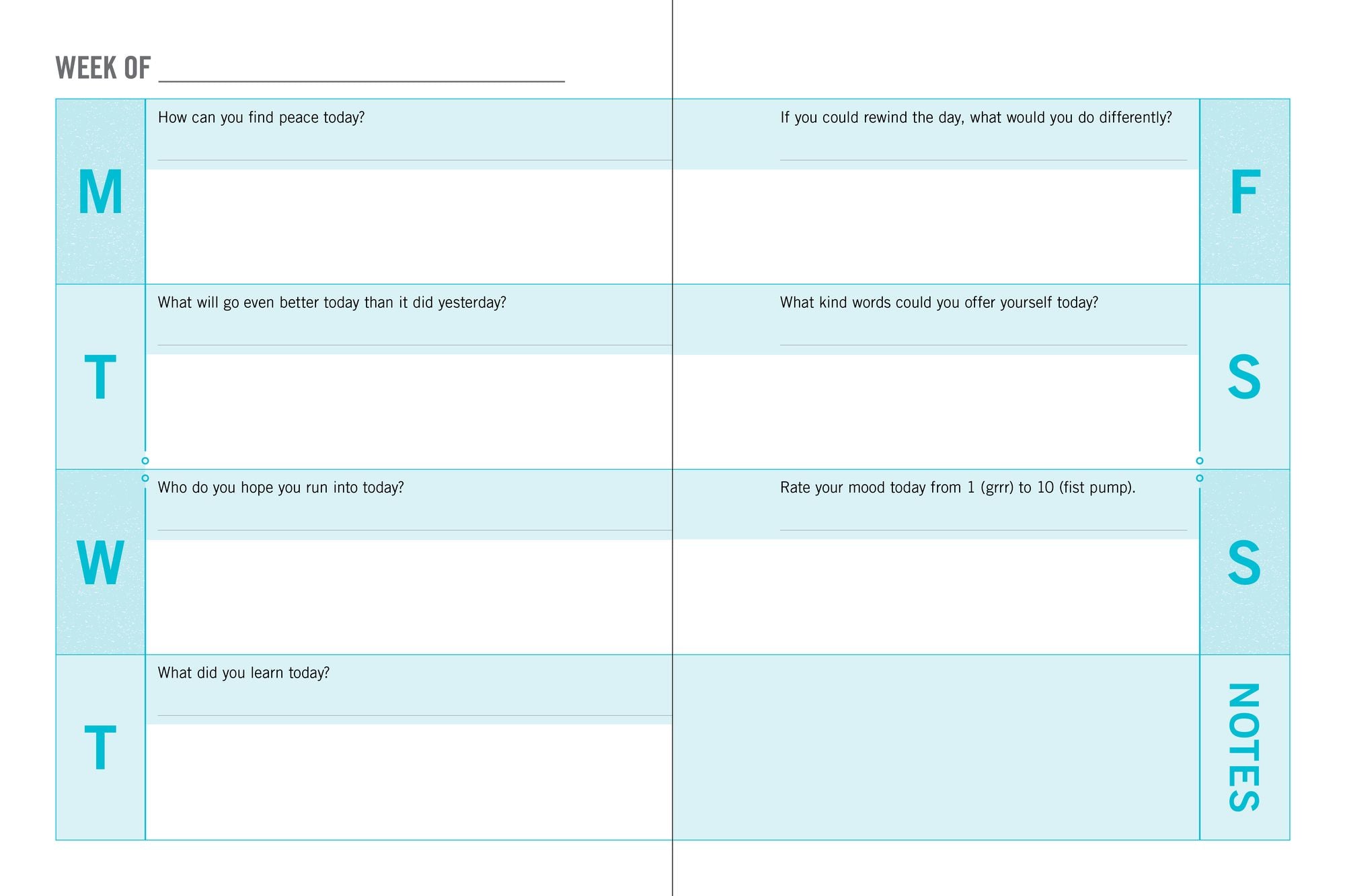 One Question a Day Weekly Planner: 365 Prompts for a Meaningful Year