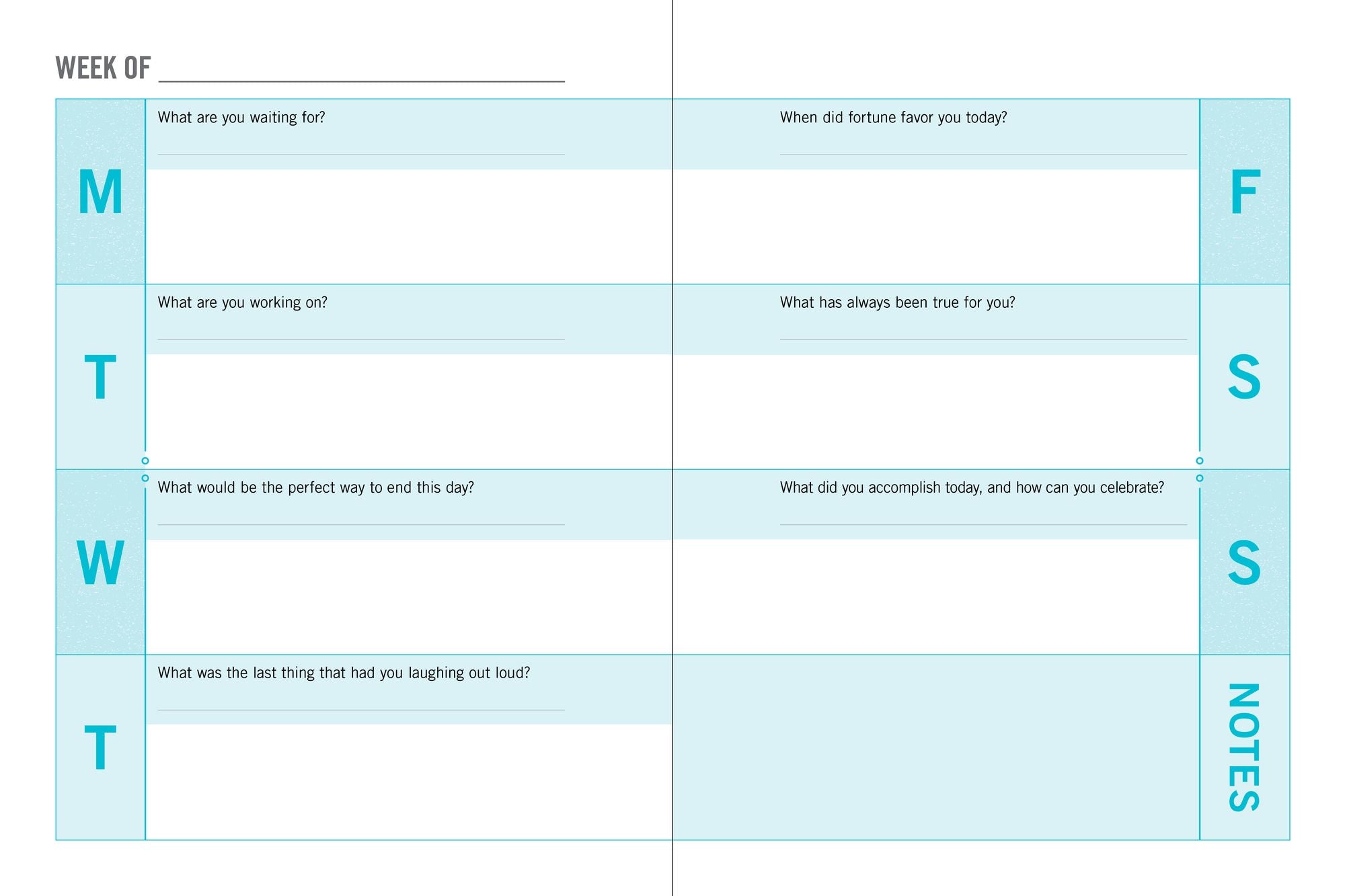 One Question a Day Weekly Planner: 365 Prompts for a Meaningful Year