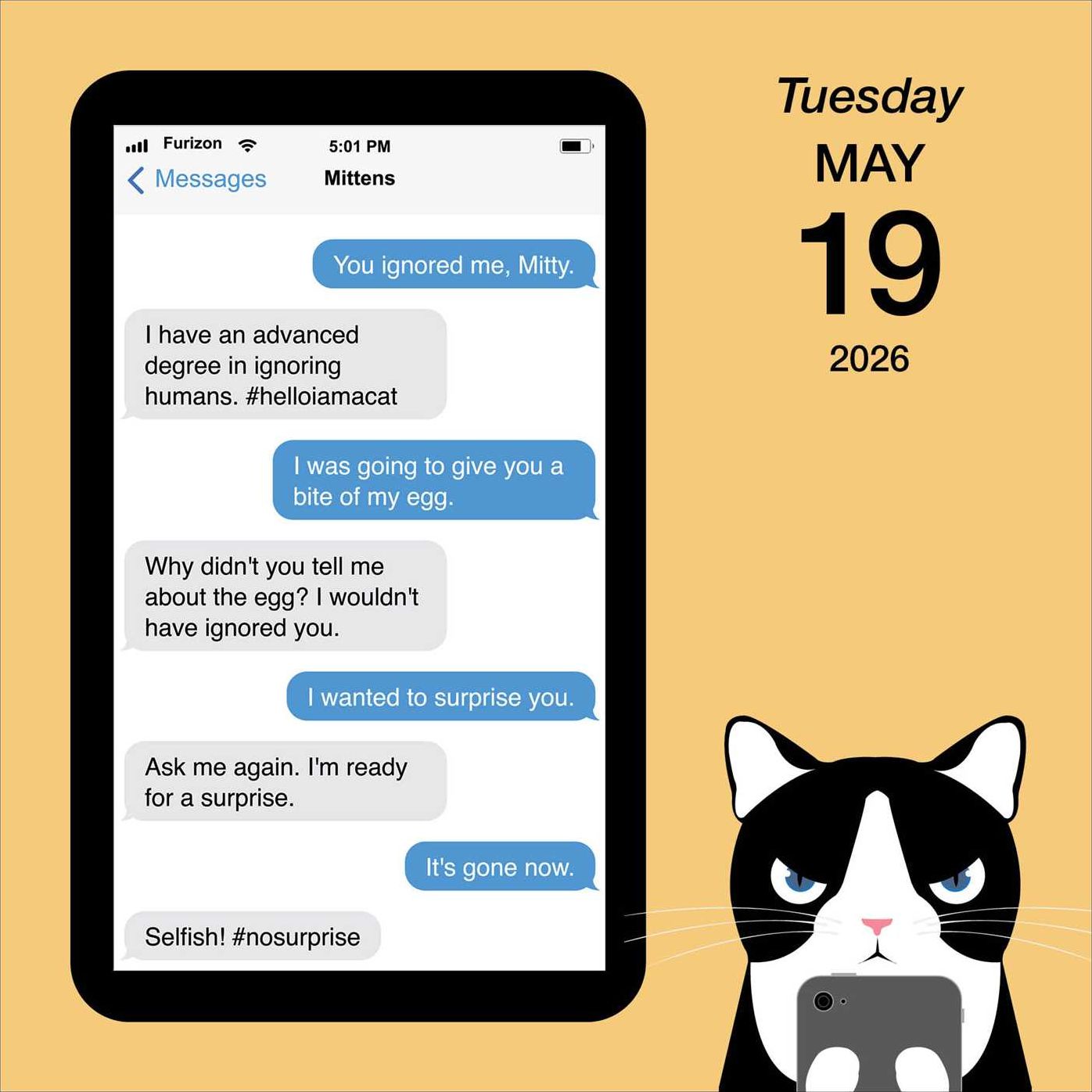 2026 Texts from Mittens the Cat Day-to-Day Calendar