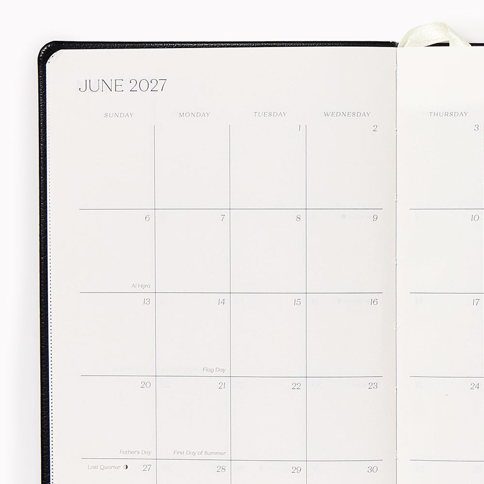 2027 Paper Source Black Weekly Pocket Planner