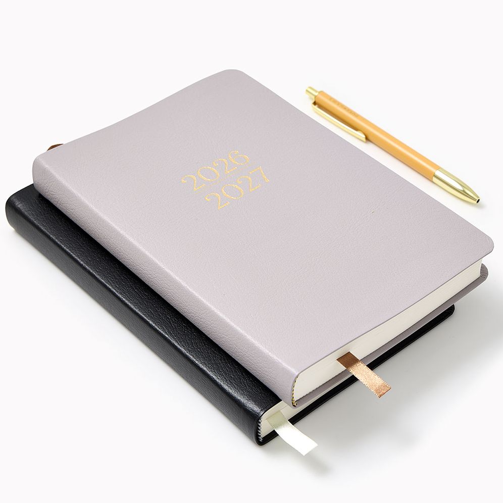 2026-2027 Leather 12-Month Daily Planner - Black