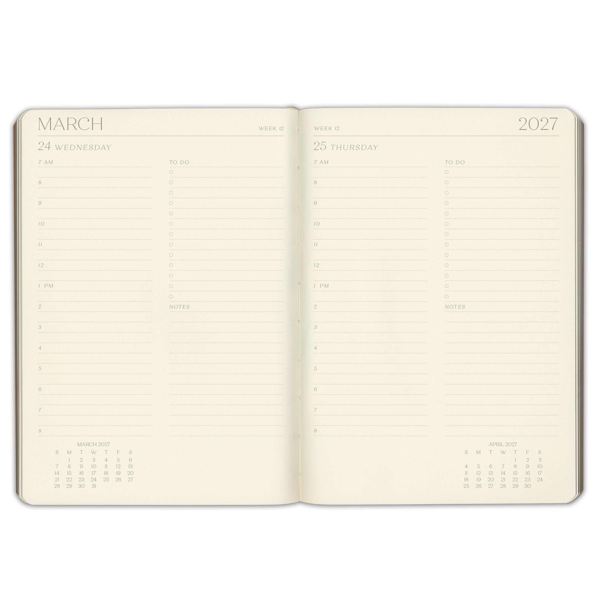 2026-2027 Paper Source Gray Lilac Leather 12-Month Daily Planner
