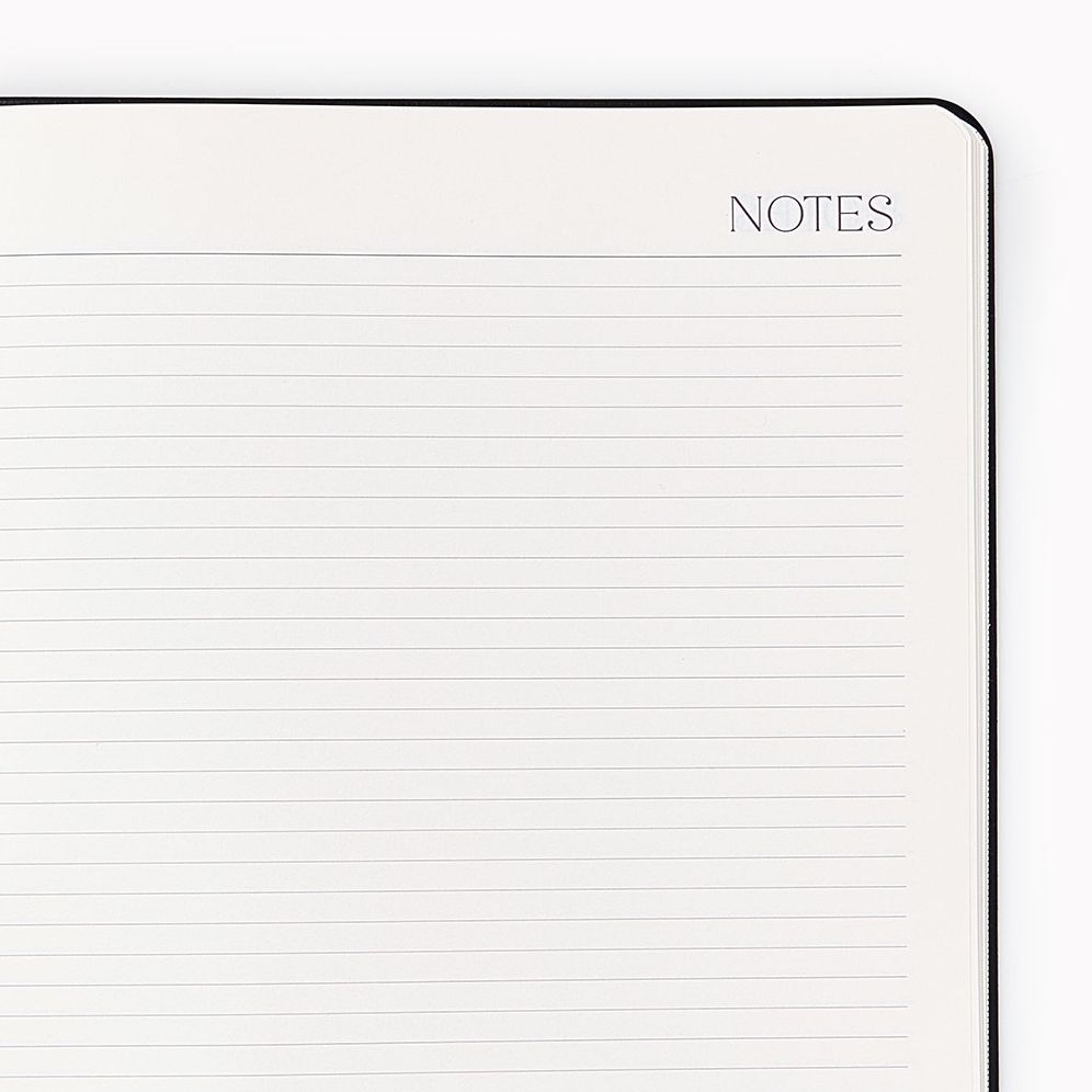 2026-2027 Paper Source Black Leather 18-Month Monthly Desk Planner