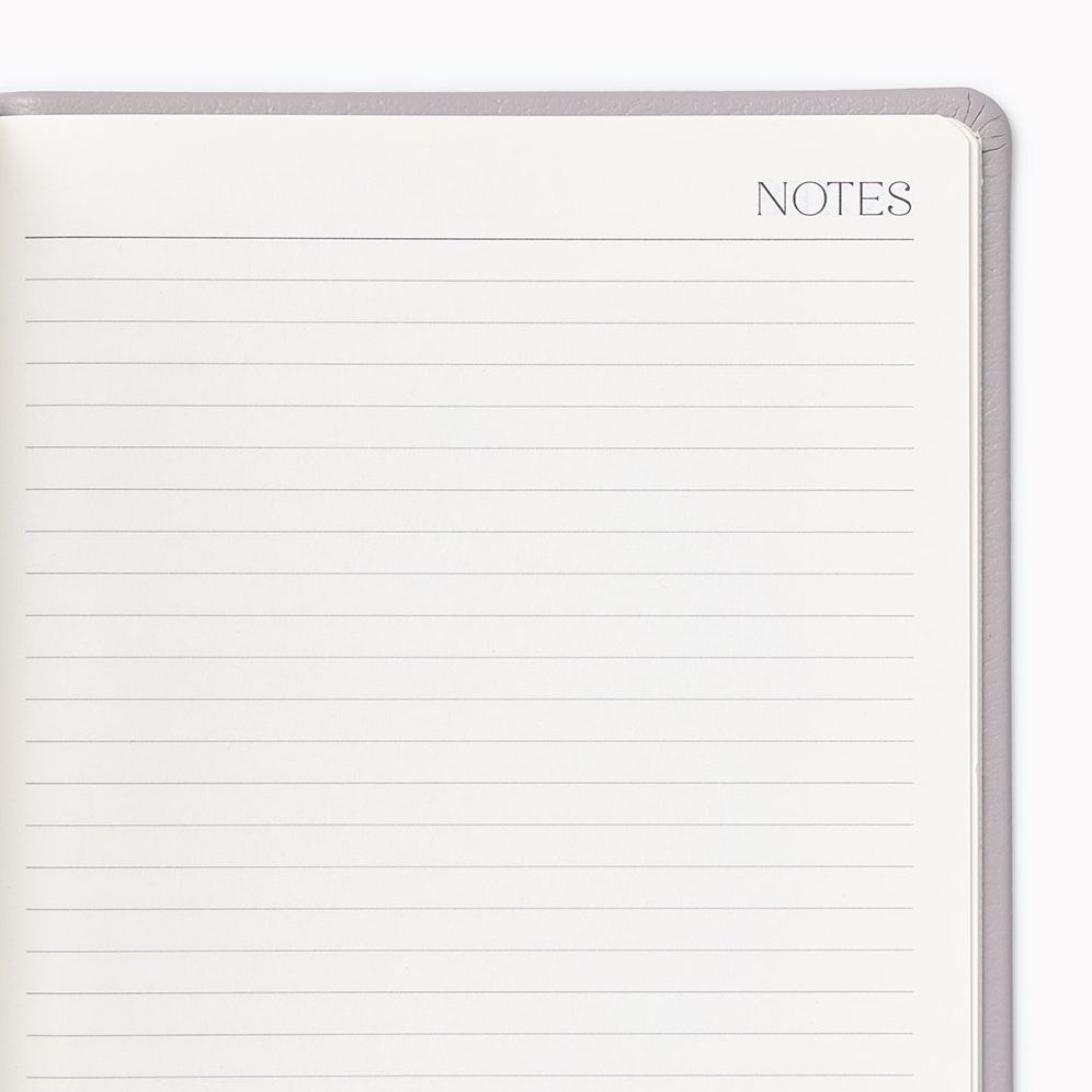 2026-2027 Paper Source Gray Lilac Leather 18-Month Monthly Pocket Planner