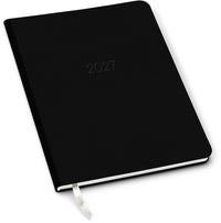 2026-2027 Paper Source Black Leather 18-Month Weekly Desk Planner