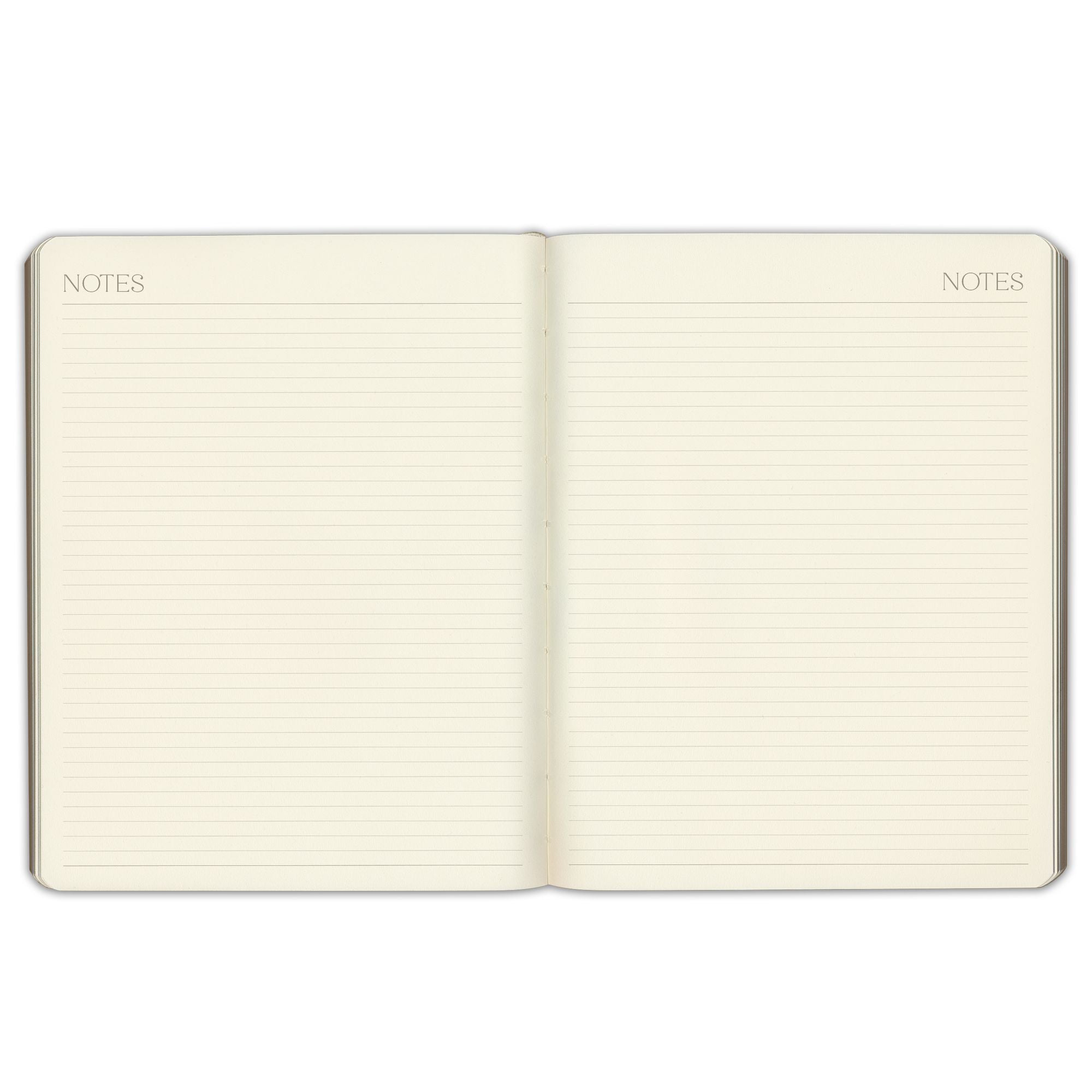 2026-2027 Paper Source Black Leather 18-Month Weekly Desk Planner