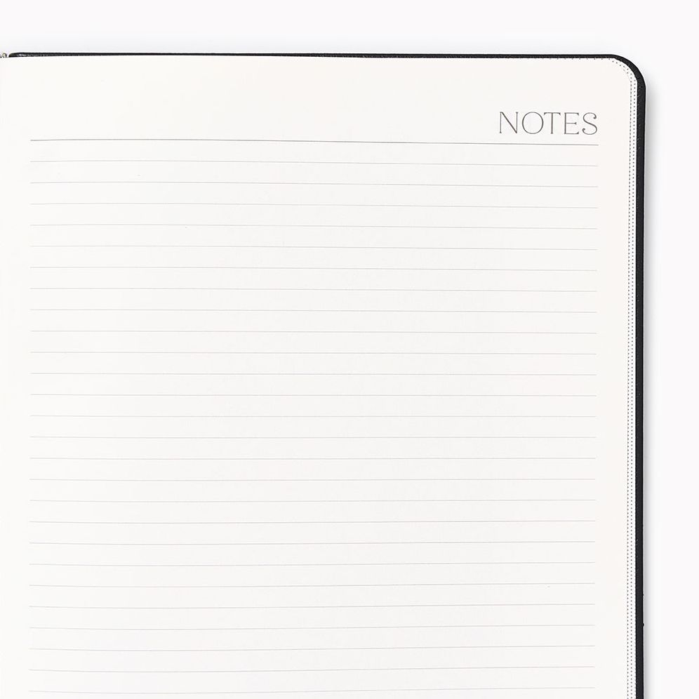 2026-2027 Paper Source Black Leather 18-Month Weekly Desk Planner