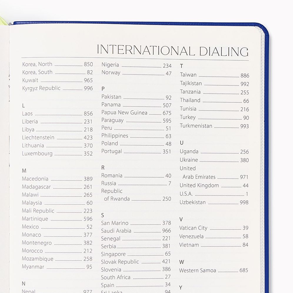 2026-2027 Paper Source Cobalt Blue Leather 18-Month Weekly Desk Planner