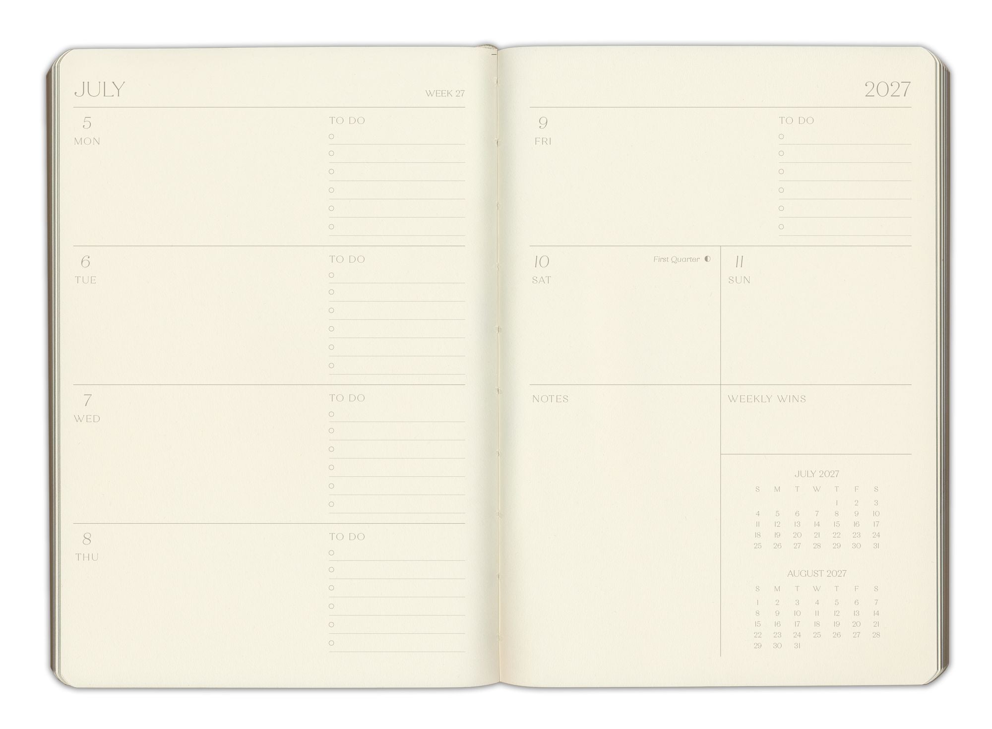 2026-2027 Paper Source Cobalt Blue Leather 18-Month Weekly Pocket Planner