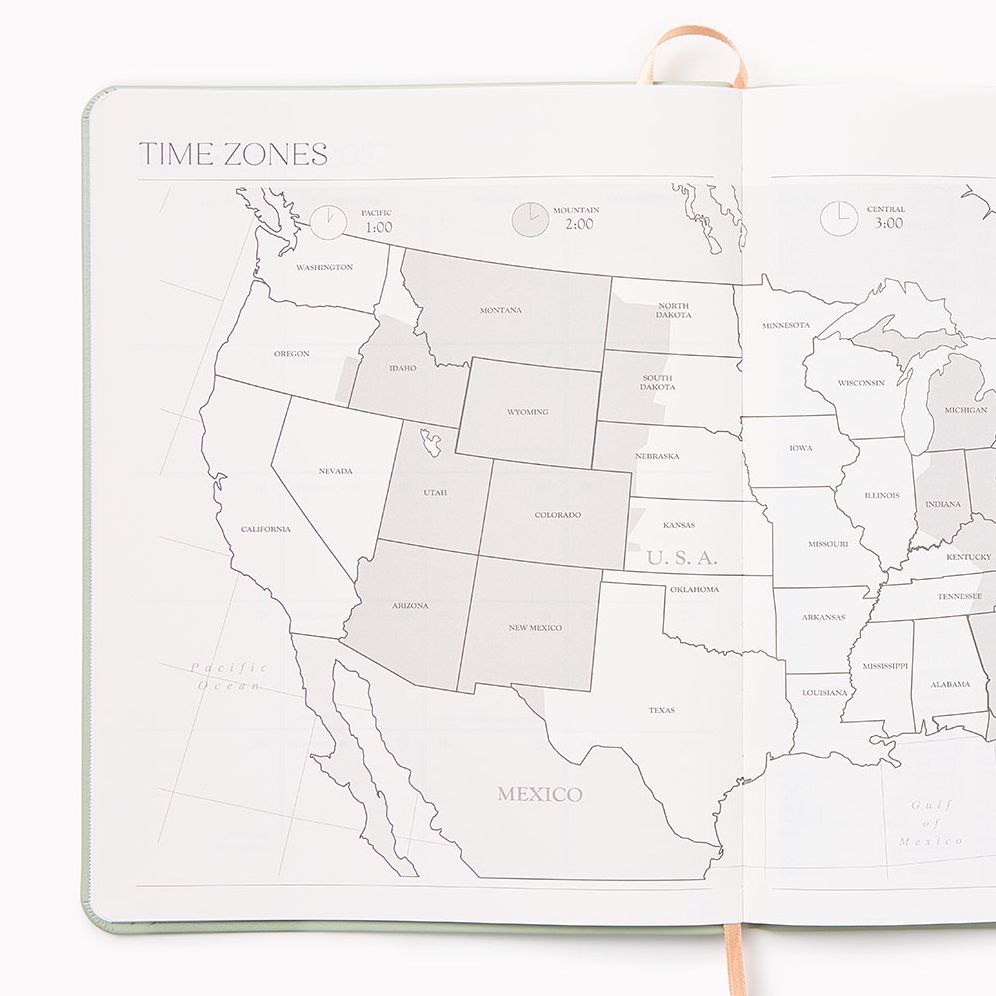 2027 Paper Source Dusty Mauve Monthly Desk Planner