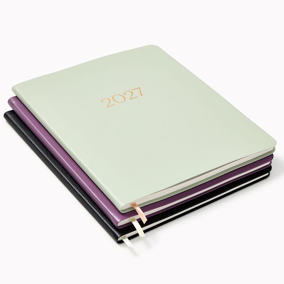 2027 Paper Source Dusty Mauve Monthly Desk Planner