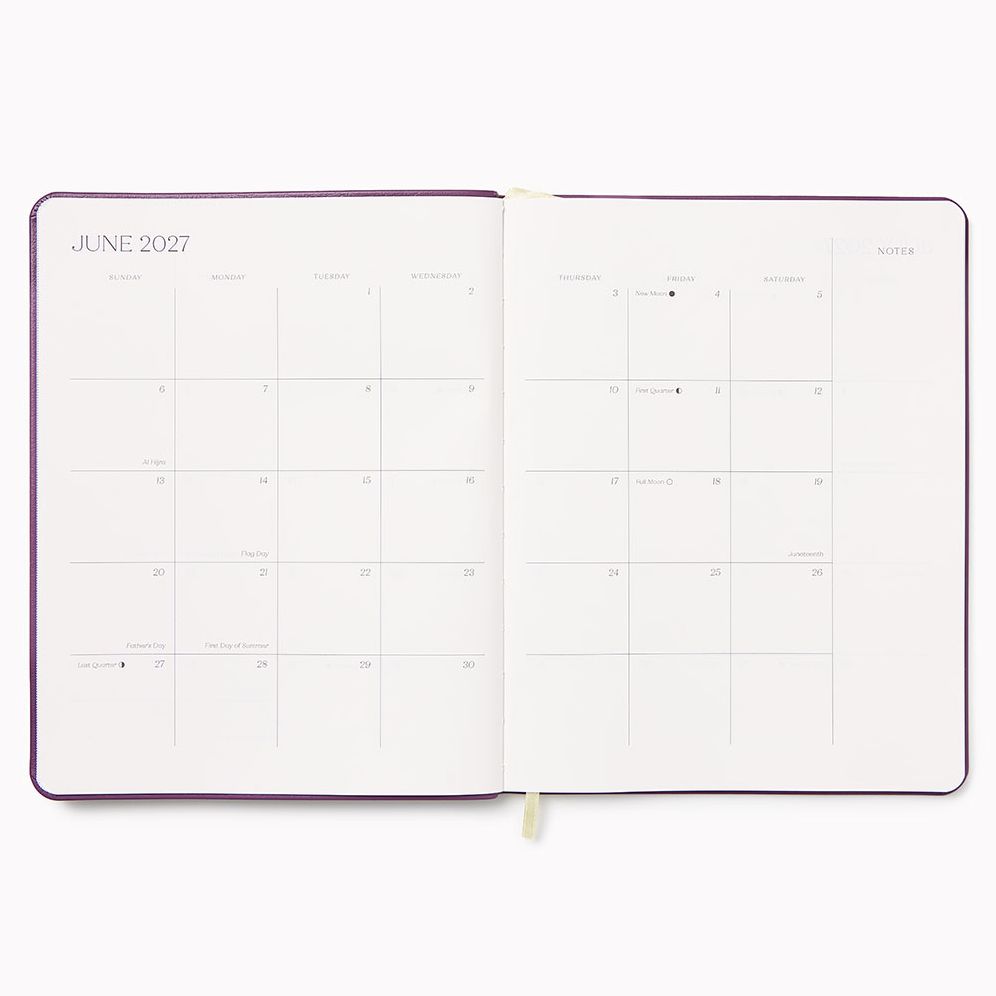 2027 Paper Source Dusty Mauve Monthly Desk Planner