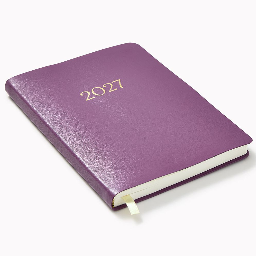 2027 Paper Source Dusty Mauve Weekly Desk Planner