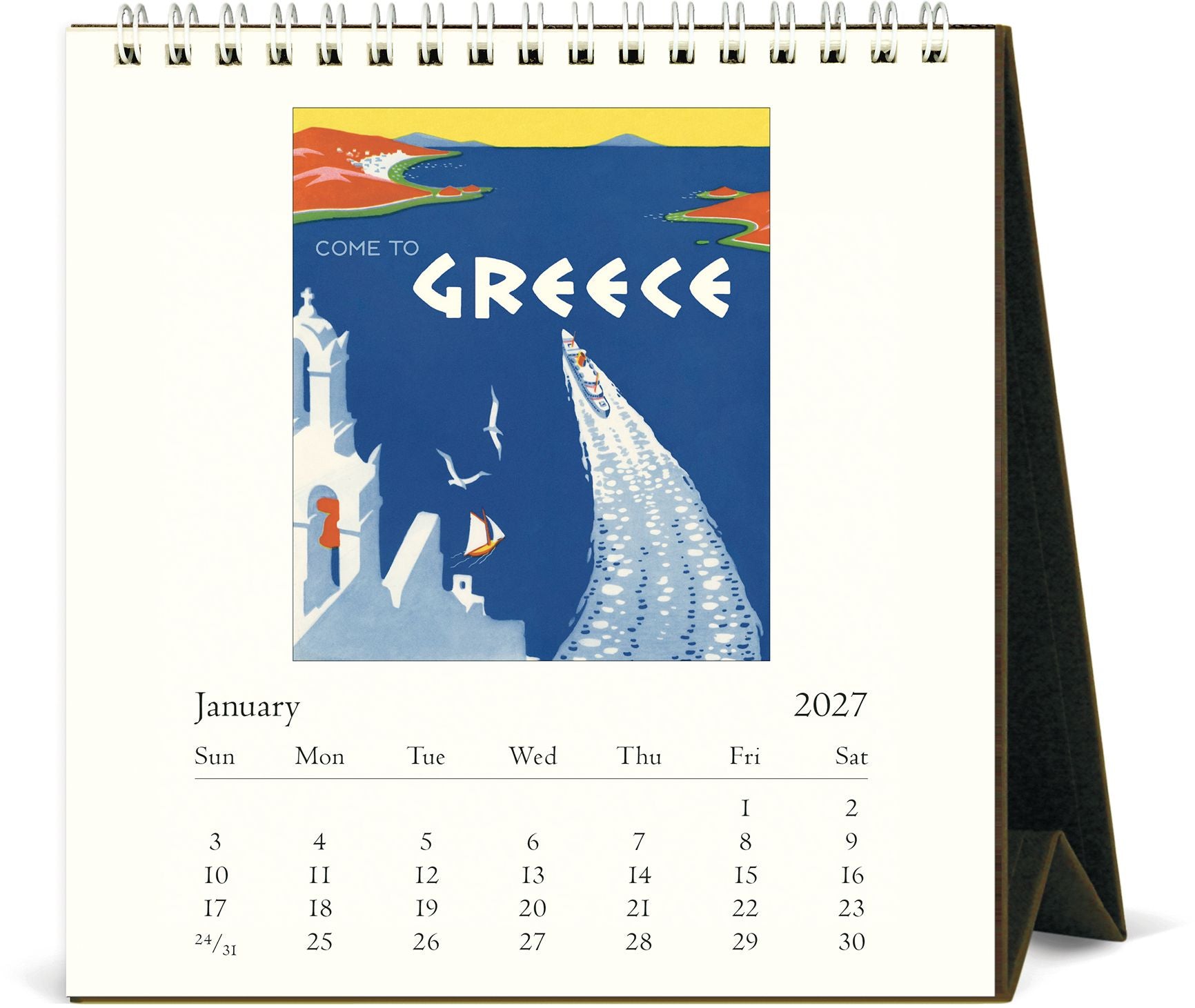 2027 Vintage Travel Desk Calendar