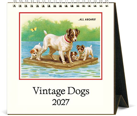 2027 Vintage Dogs Desk Calendar