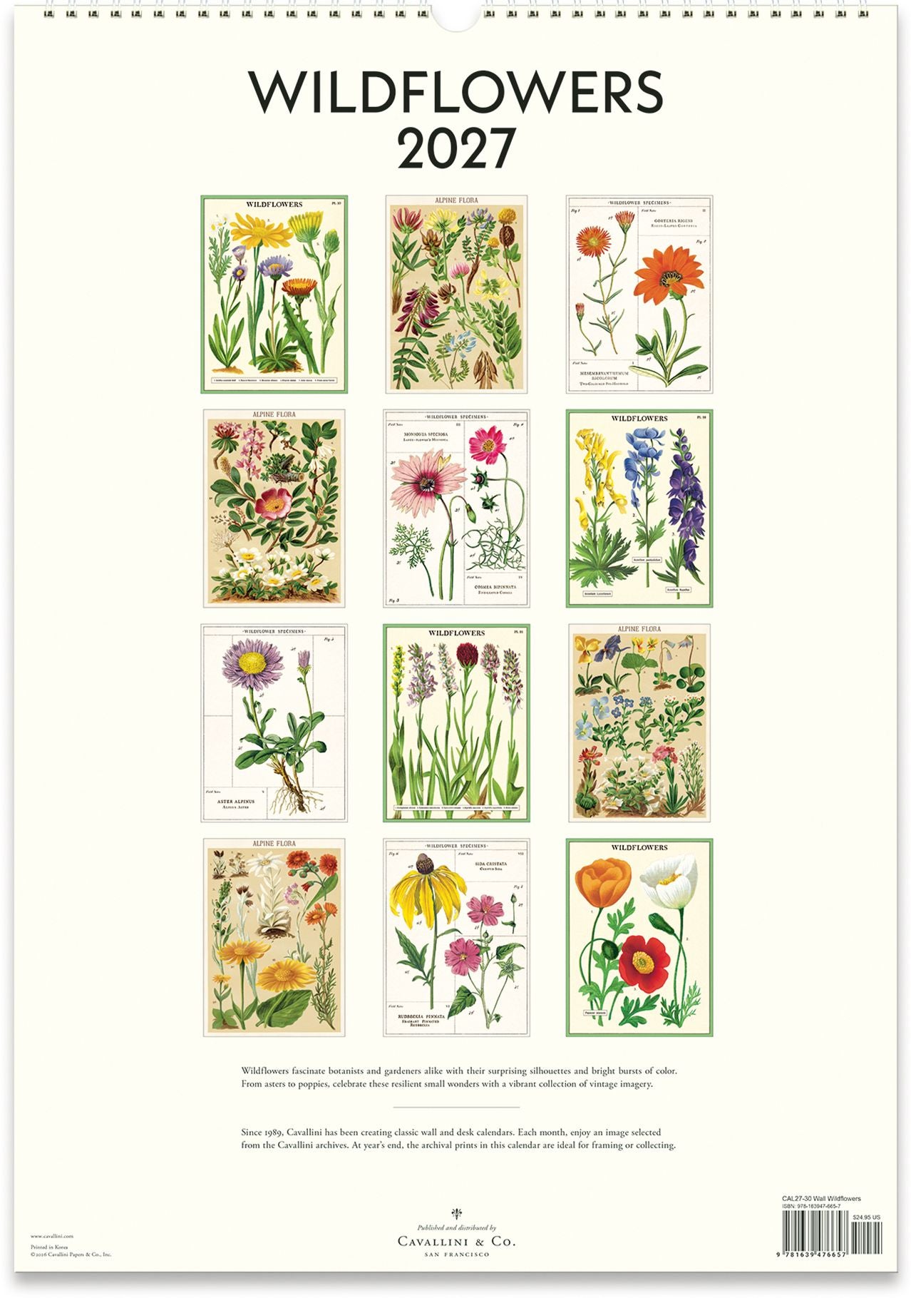 2027 Wildflowers Wall Calendar
