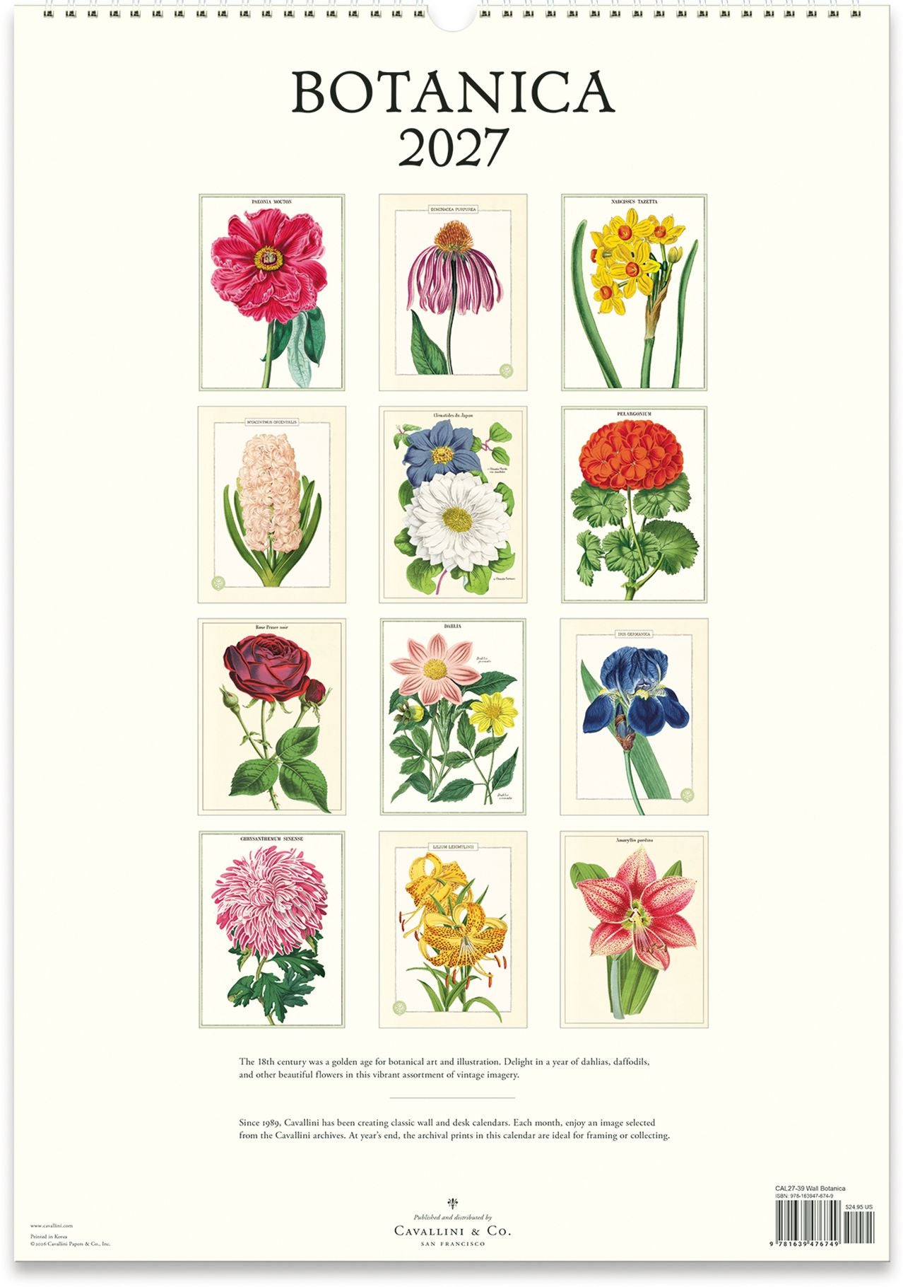 2027 Botanica Wall Calendar