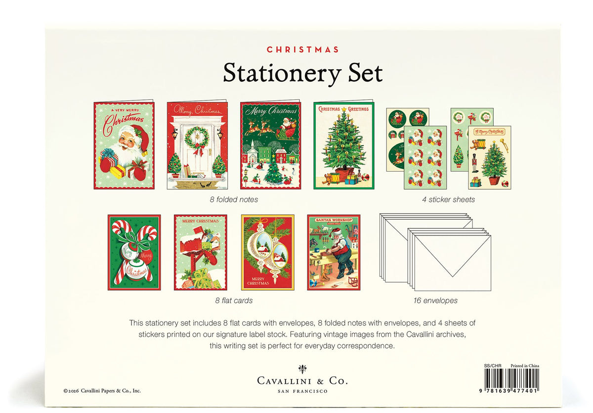 Assorted Christmas Cavallini Stationery Set