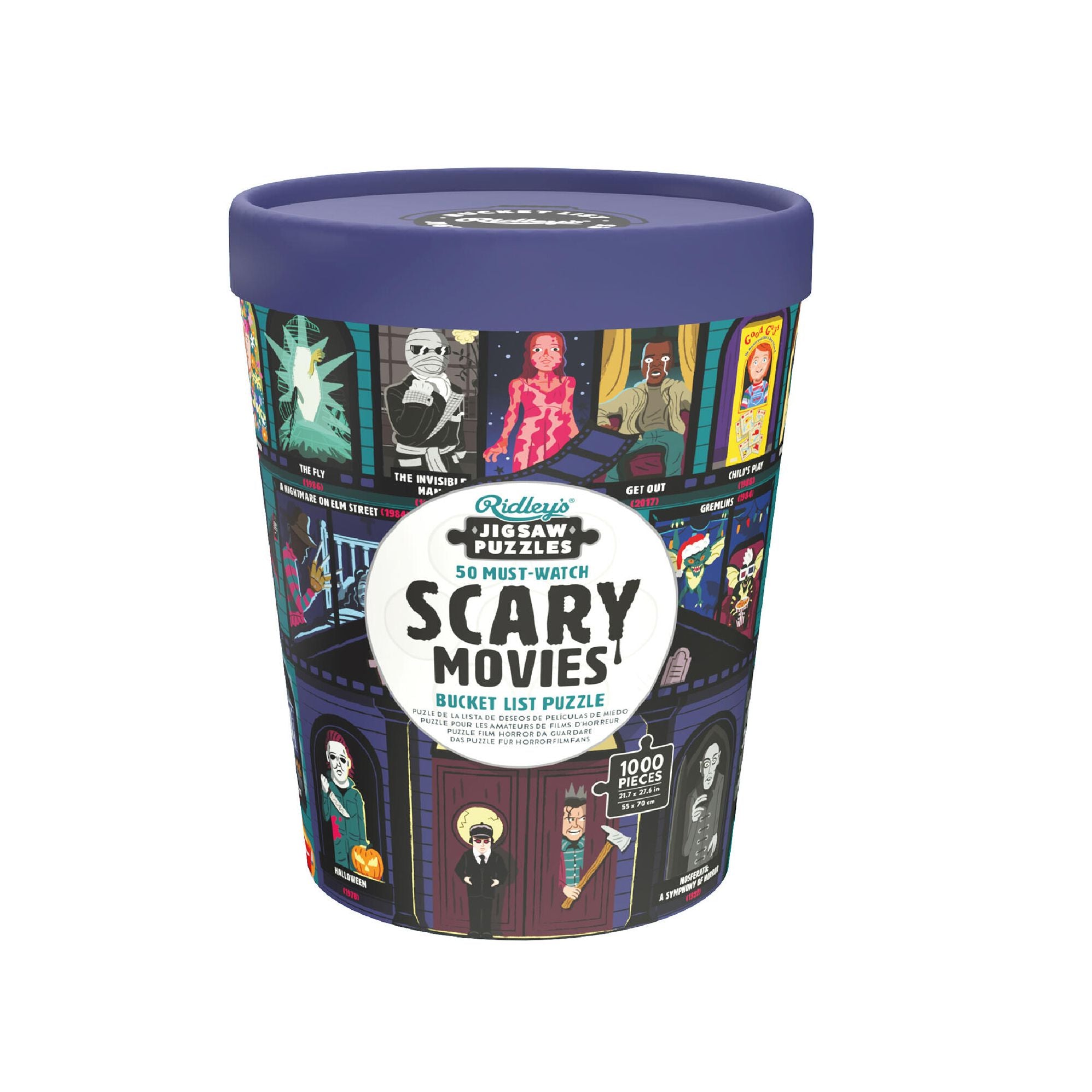 50 Must-Watch Scary Movies Bucket List 1000-piece Puzzle | Paper