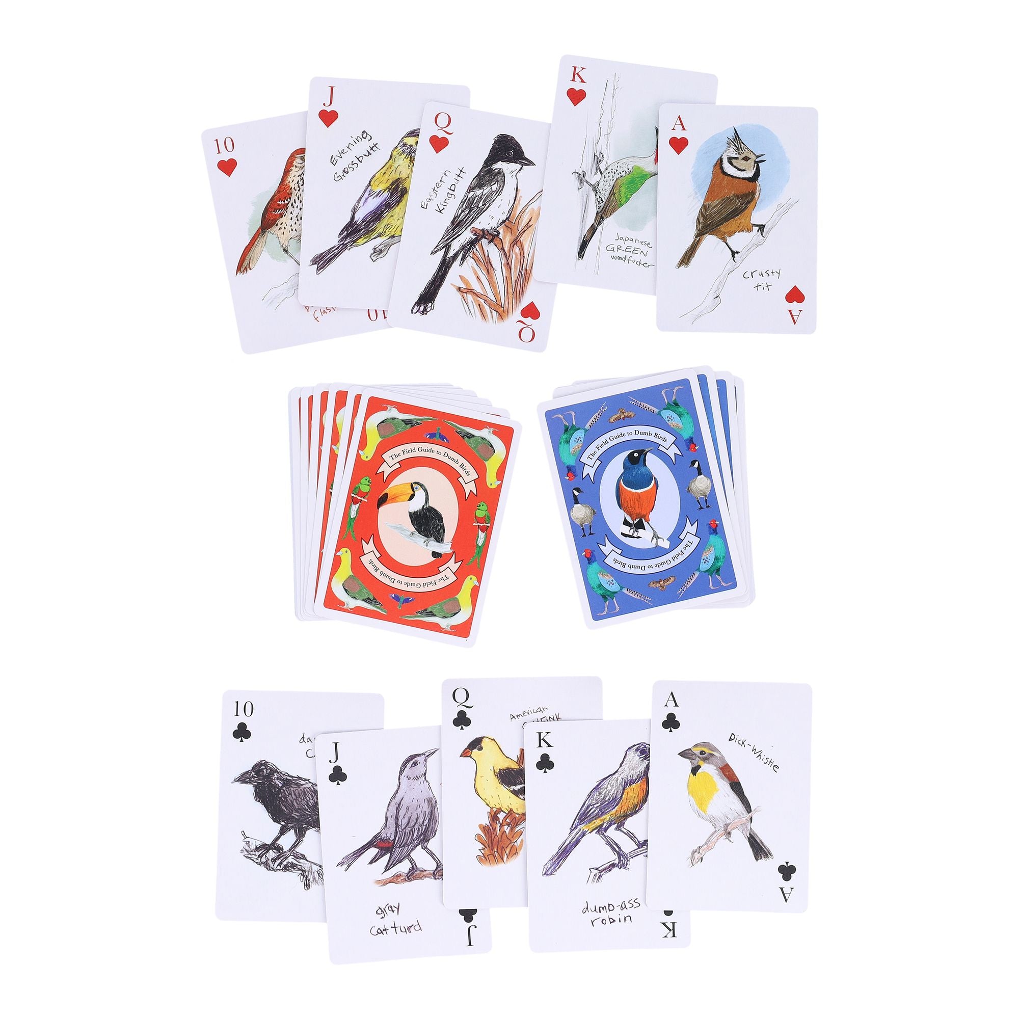 The Field Guide to Dumb Birds Playing Cards: 2-Deck Set