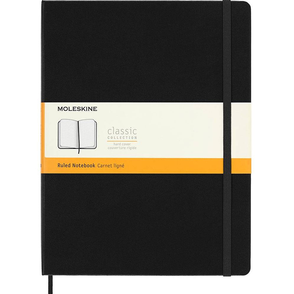 Moleskine Classic Notebook, Extra Large, Ruled, Black, Hard Cover