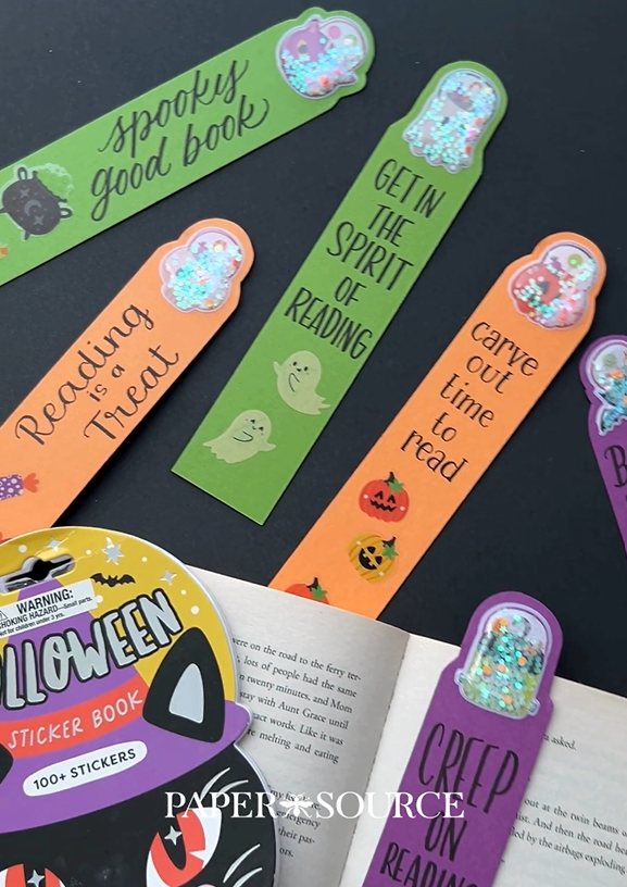 DIY Halloween Sticker Bookmarks