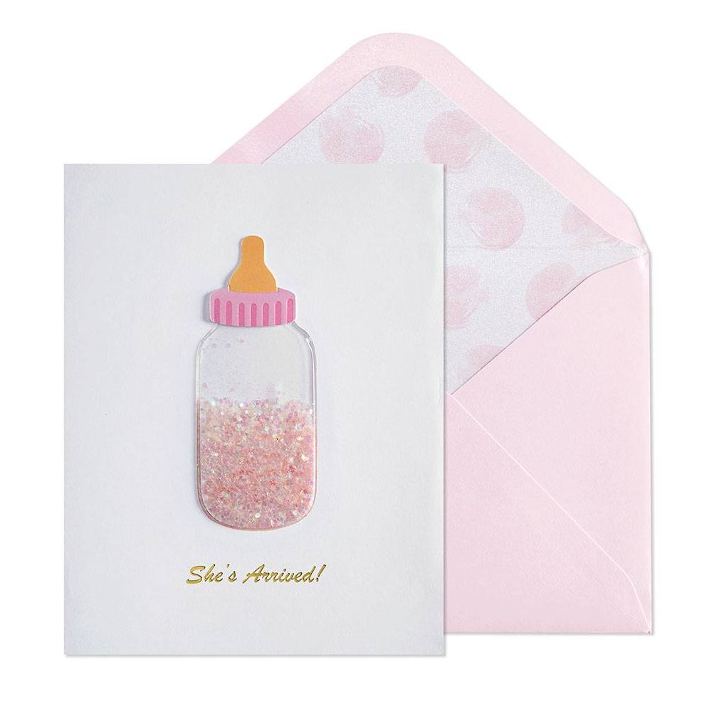 Pink Bottle Baby Card