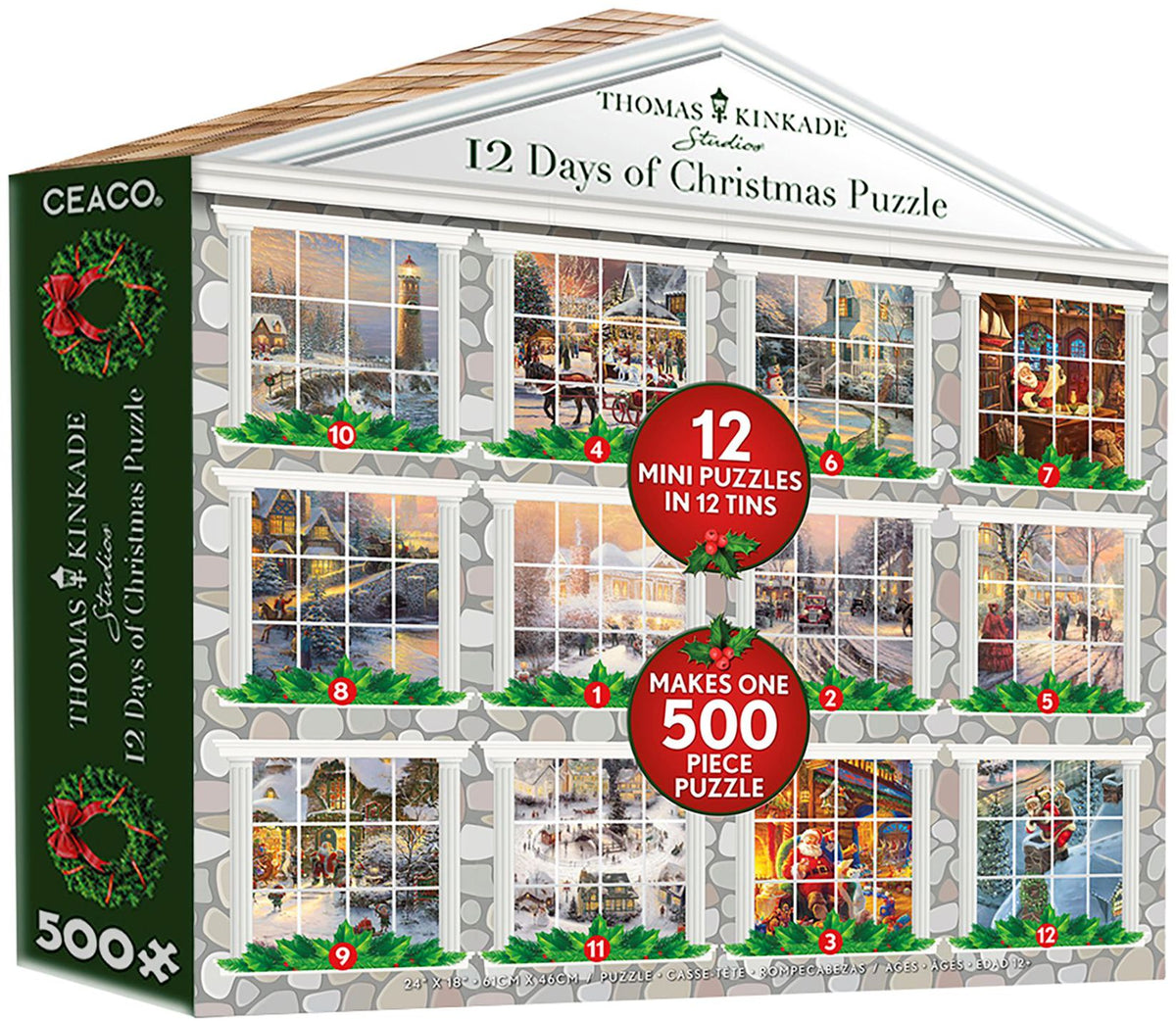 12 Day Count Down Mini Puzzle Tins Featuring Thomas Kinkade