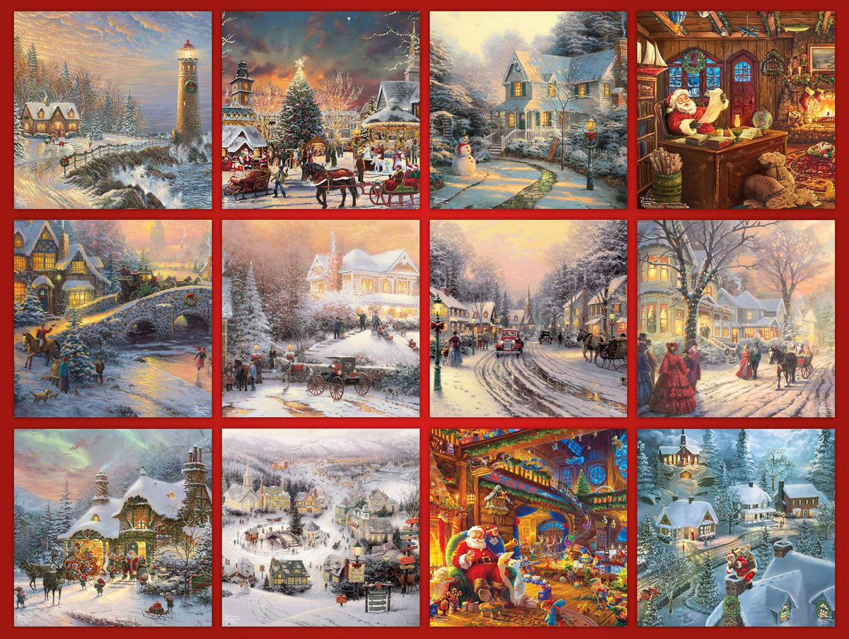12 Day Count Down Mini Puzzle Tins Featuring Thomas Kinkade