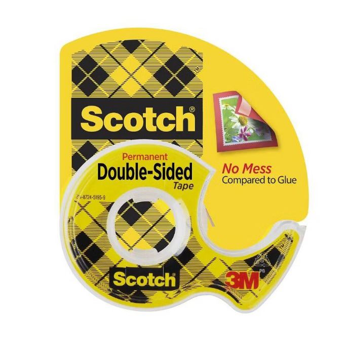 Scotch Double Stick Tape Clear .5x250 Permanent 136 Pack Of 12